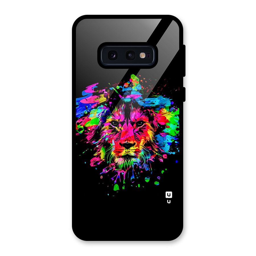 Artistic Lion Art Splash Glass Back Case for Galaxy S10e