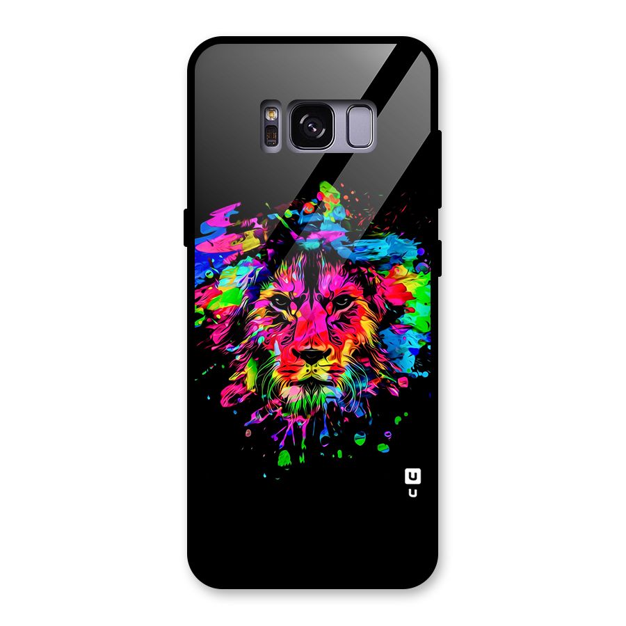 Artistic Lion Art Splash Glass Back Case for Galaxy S8