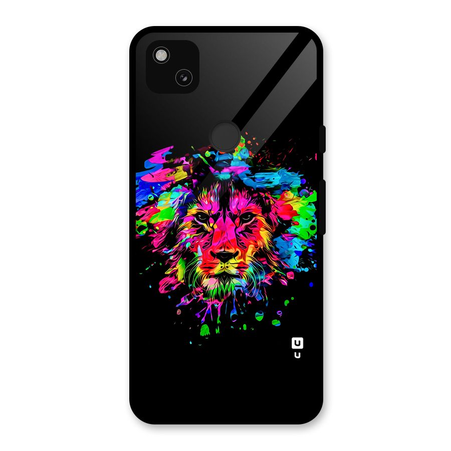Artistic Lion Art Splash Glass Back Case for Google Pixel 4a