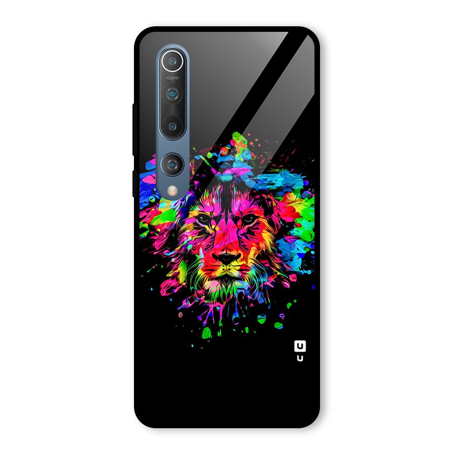 Artistic Lion Art Splash Glass Back Case for Mi 10