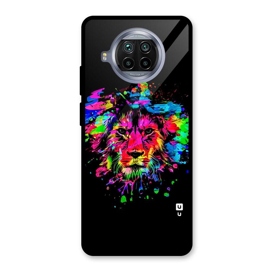 Artistic Lion Art Splash Glass Back Case for Mi 10i