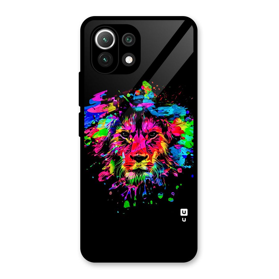 Artistic Lion Art Splash Glass Back Case for Mi 11 Lite