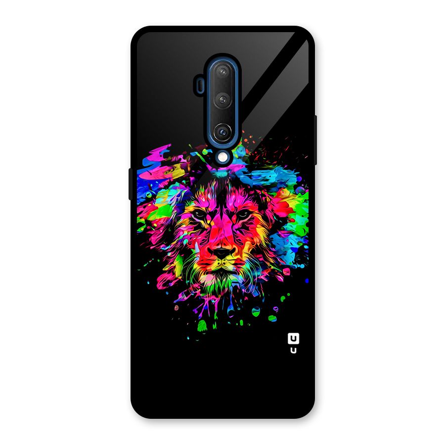 Artistic Lion Art Splash Glass Back Case for OnePlus 7T Pro