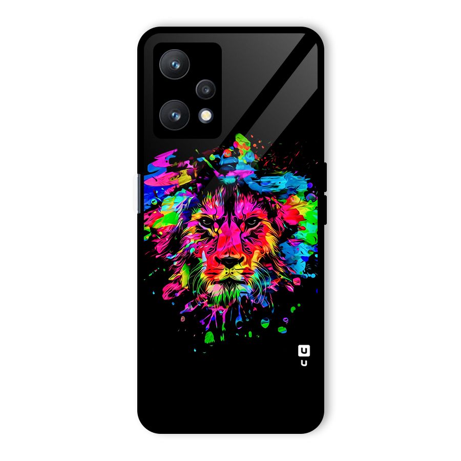Artistic Lion Art Splash Glass Back Case for Realme 9 Pro 5G