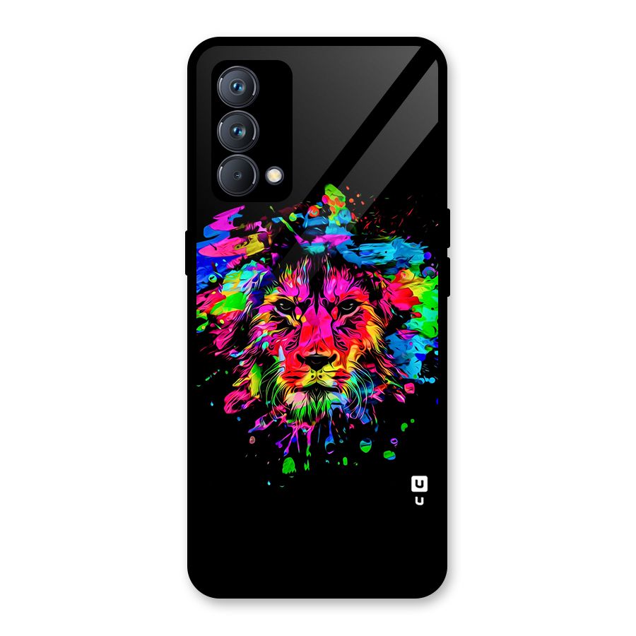 Artistic Lion Art Splash Glass Back Case for Realme GT Master Edition