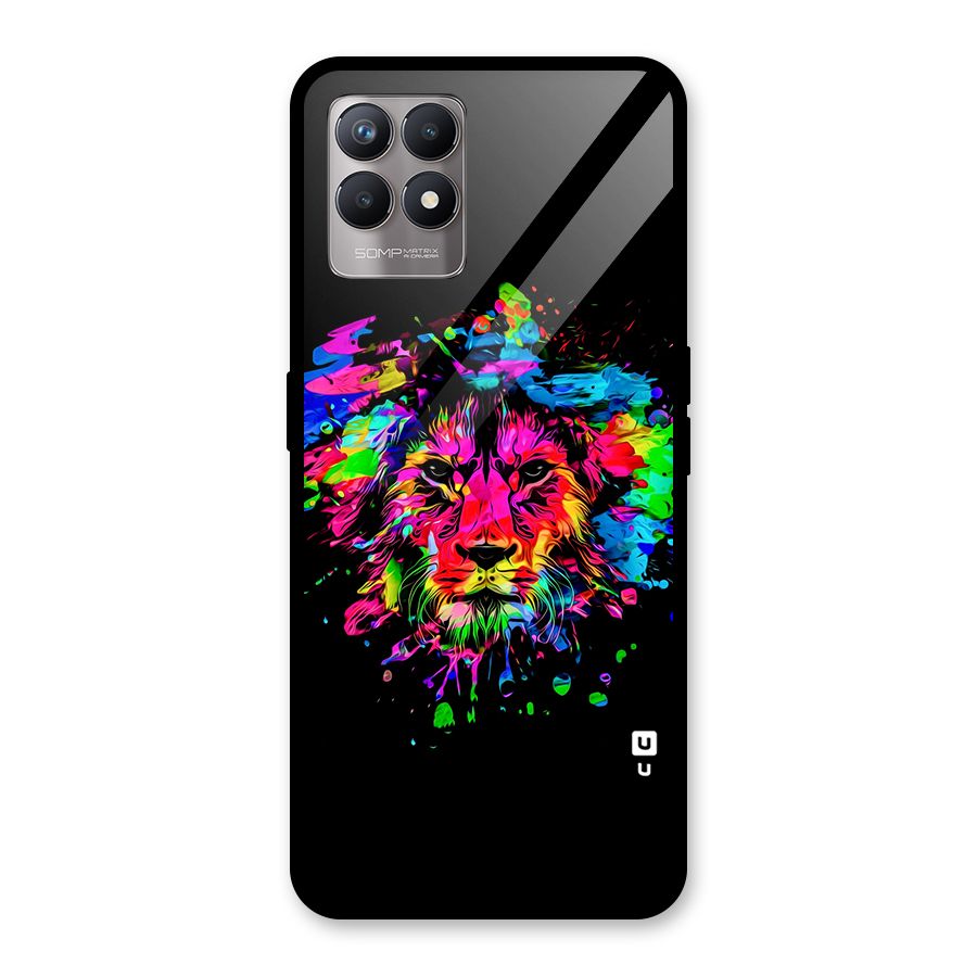 Artistic Lion Art Splash Glass Back Case for Realme Narzo 50