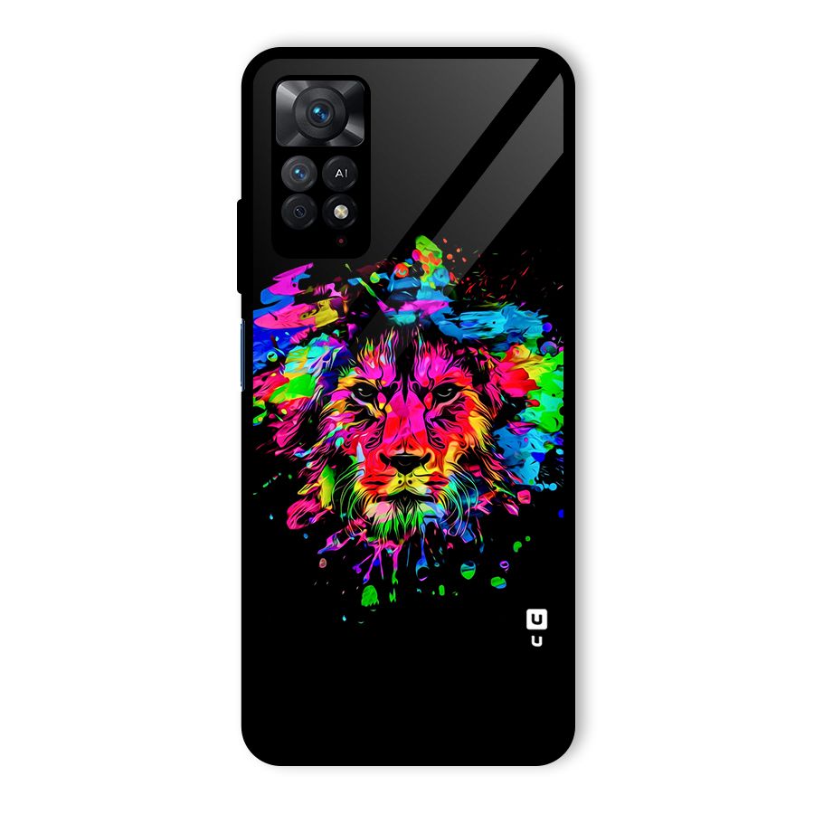 Artistic Lion Art Splash Glass Back Case for Redmi Note 11 Pro Plus 5G