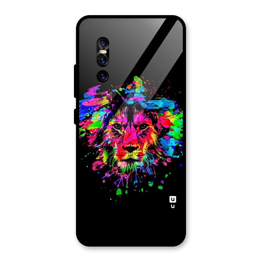 Artistic Lion Art Splash Glass Back Case for Vivo V15 Pro