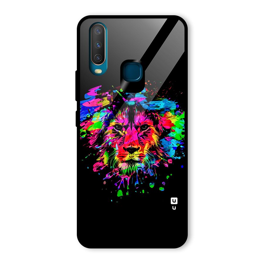Artistic Lion Art Splash Glass Back Case for Vivo Y15