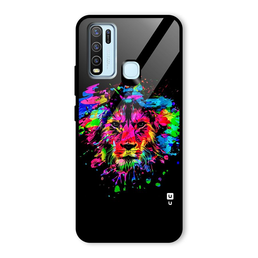 Artistic Lion Art Splash Glass Back Case for Vivo Y50