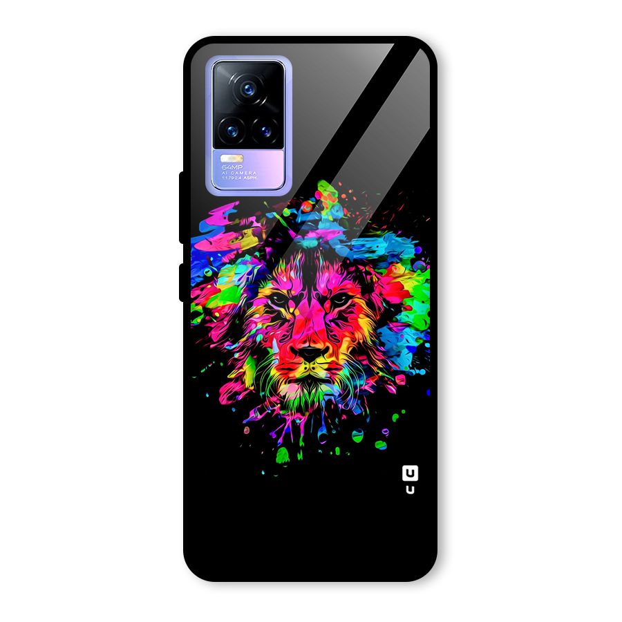 Artistic Lion Art Splash Glass Back Case for Vivo Y73