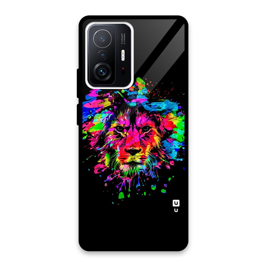 Artistic Lion Art Splash Glass Back Case for Xiaomi 11T Pro