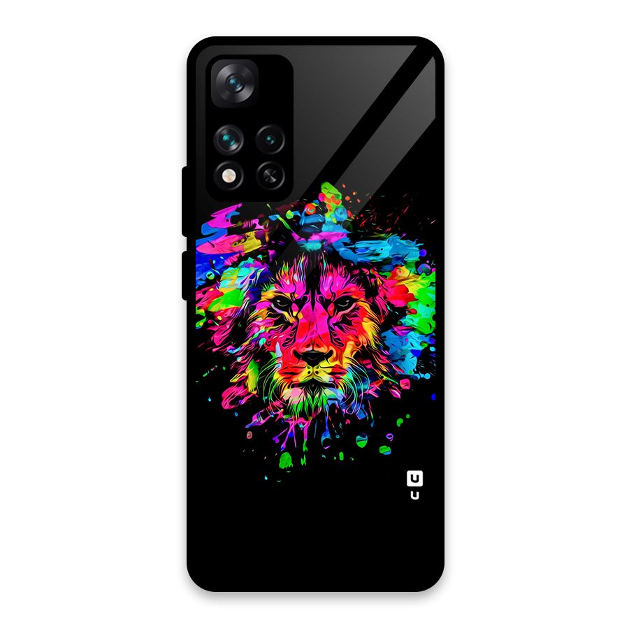 Artistic Lion Art Splash Glass Back Case for Xiaomi 11i HyperCharge 5G