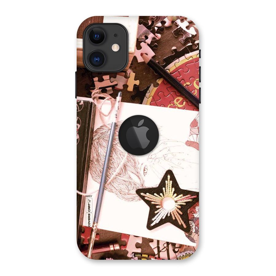 Artistic Messy Back Case for iPhone 11 Logo Cut