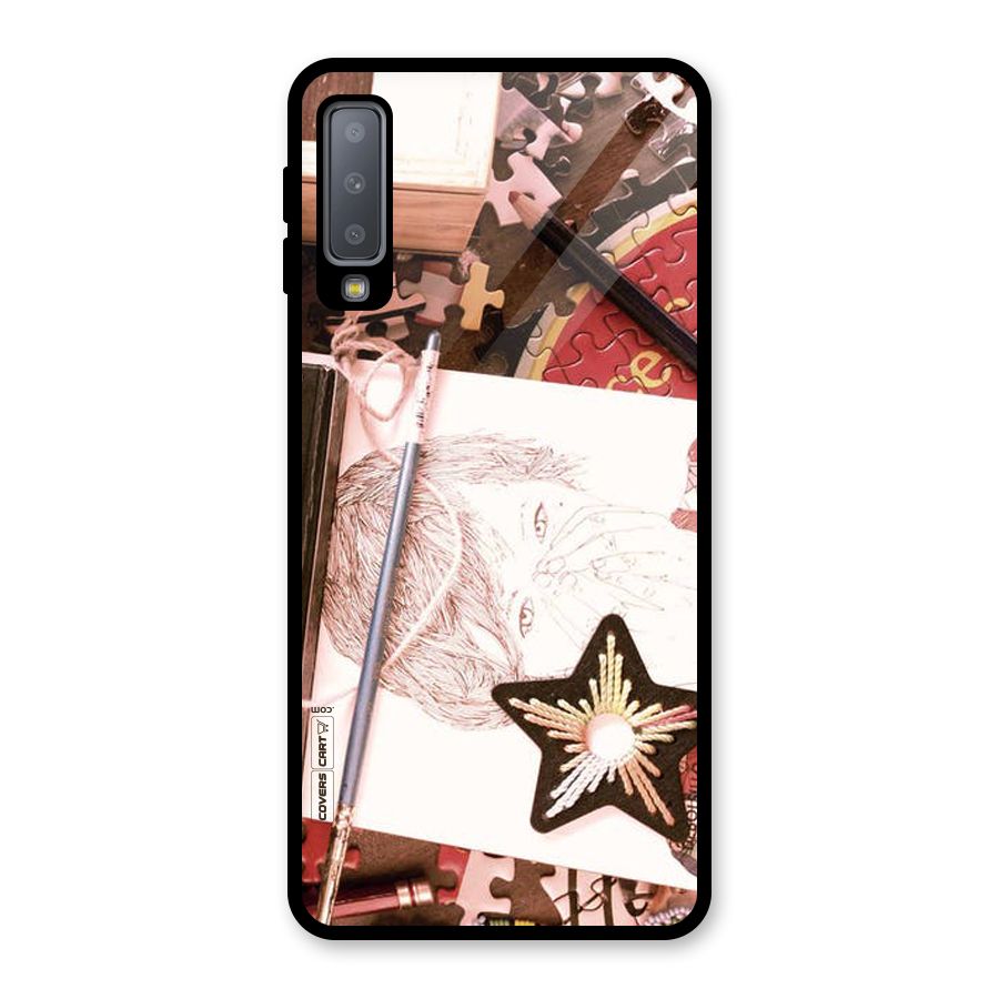 Artistic Messy Glass Back Case for Galaxy A7 (2018)