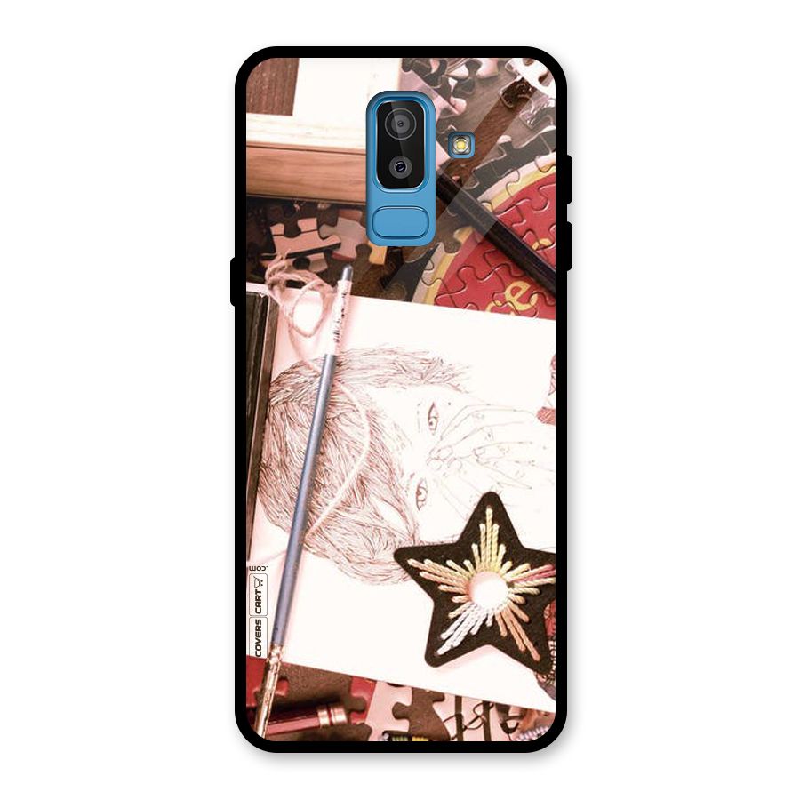 Artistic Messy Glass Back Case for Galaxy J8