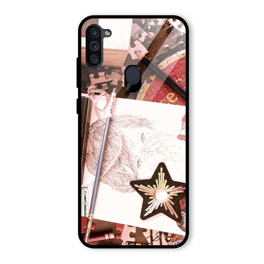 Artistic Messy Glass Back Case for Galaxy M11
