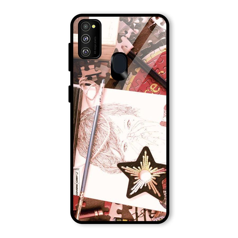 Artistic Messy Glass Back Case for Galaxy M30s