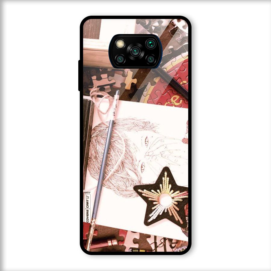 Artistic Messy Glass Back Case for Poco X3