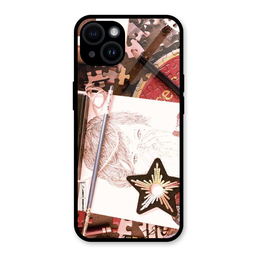 Artistic Messy Glass Back Case for iPhone 14