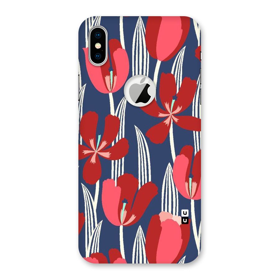 Artistic Tulips Back Case for iPhone X Logo Cut