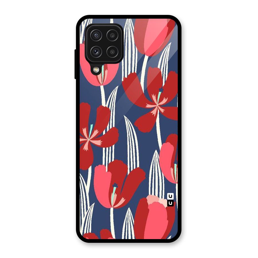 Artistic Tulips Glass Back Case for Galaxy A22 4G