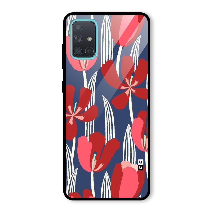 Artistic Tulips Glass Back Case for Galaxy A71