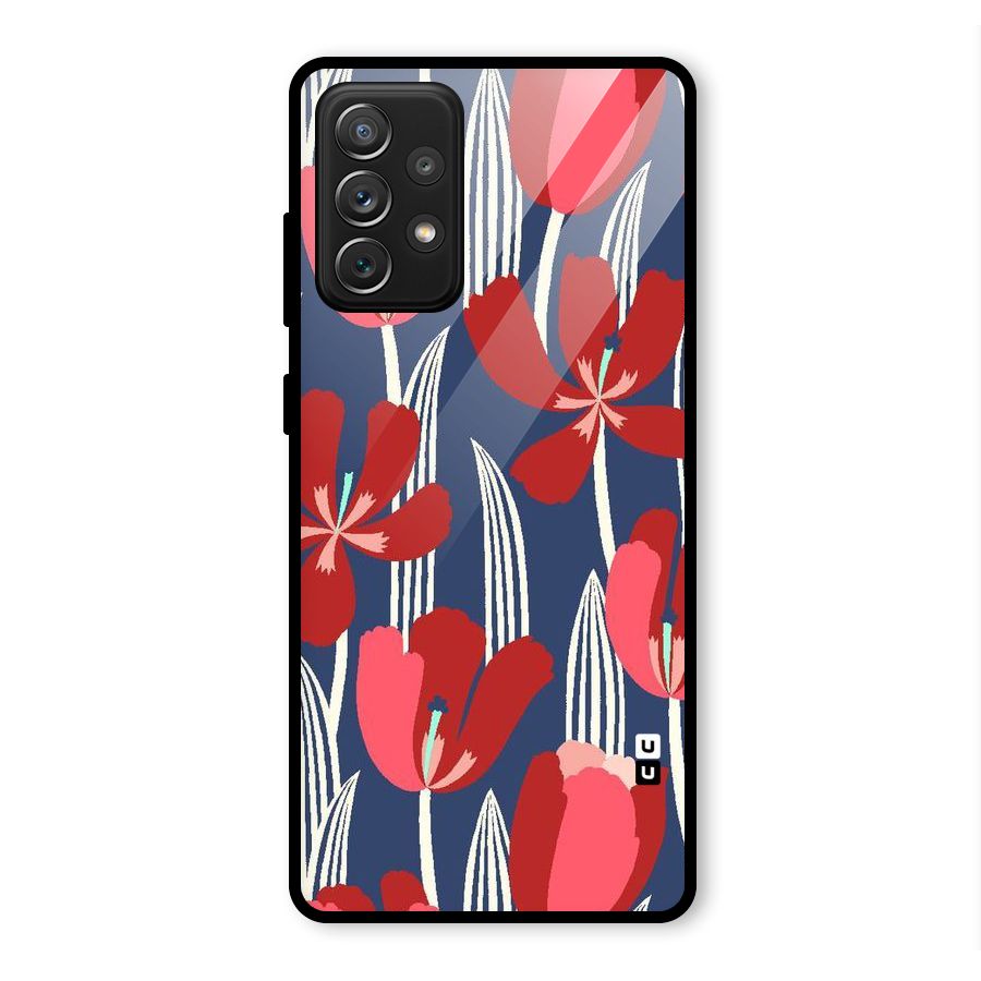 Artistic Tulips Glass Back Case for Galaxy A72