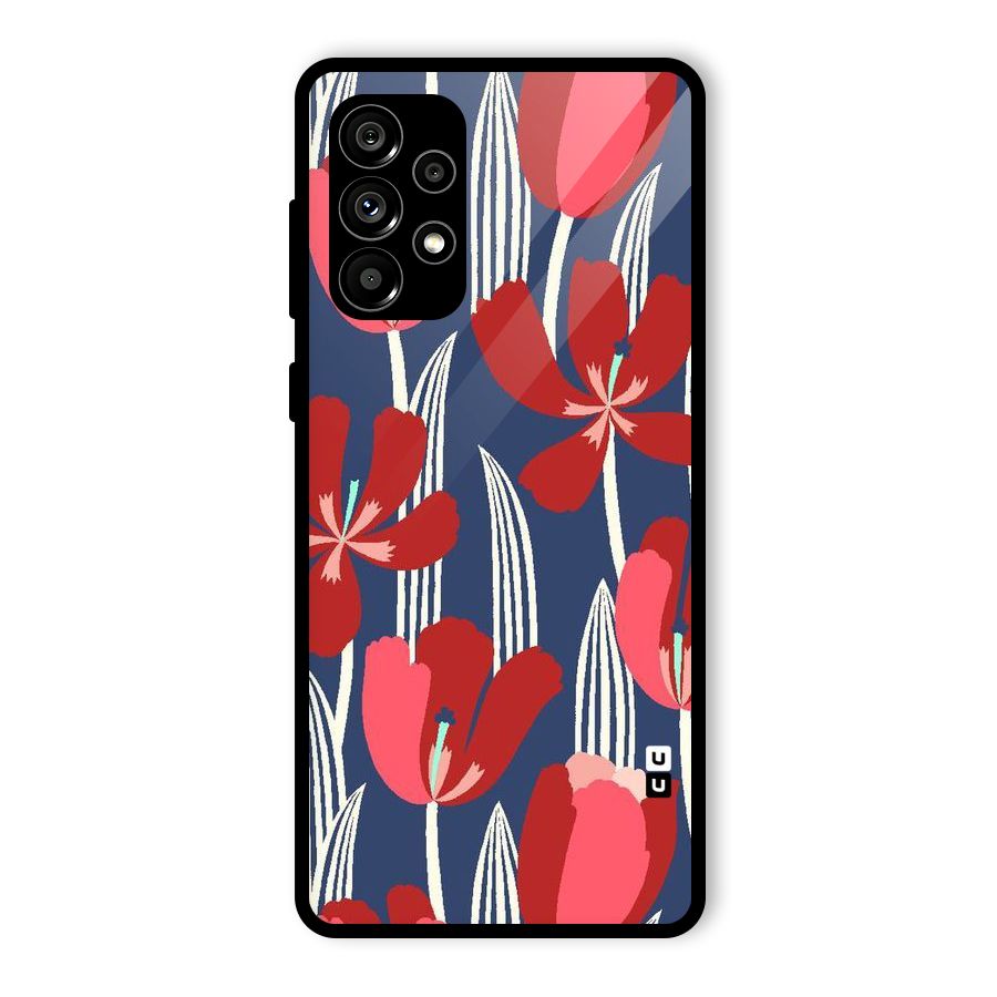Artistic Tulips Glass Back Case for Galaxy A73 5G