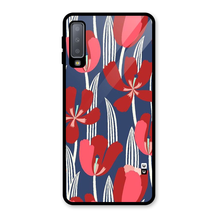 Artistic Tulips Glass Back Case for Galaxy A7 (2018)