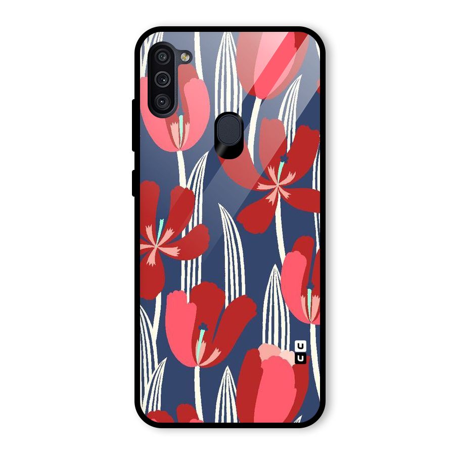 Artistic Tulips Glass Back Case for Galaxy M11