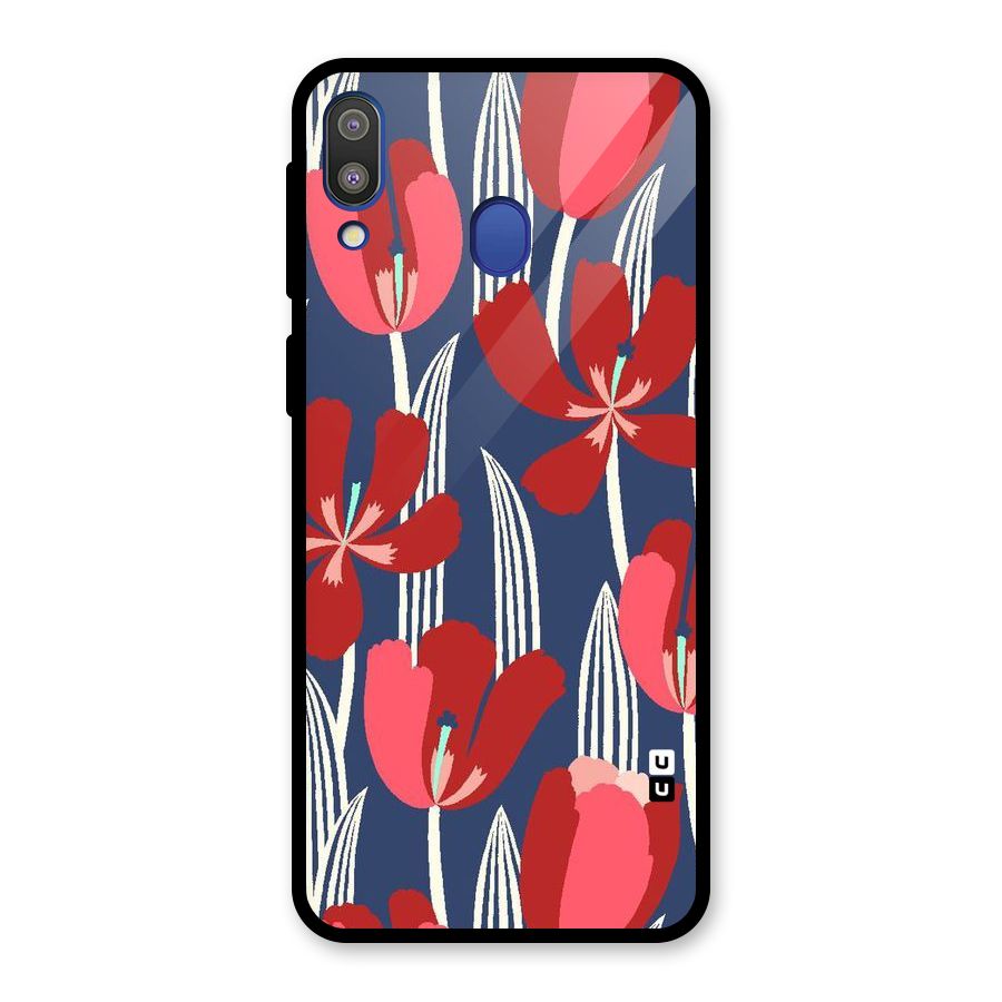 Artistic Tulips Glass Back Case for Galaxy M20