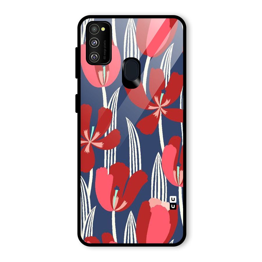 Artistic Tulips Glass Back Case for Galaxy M30s