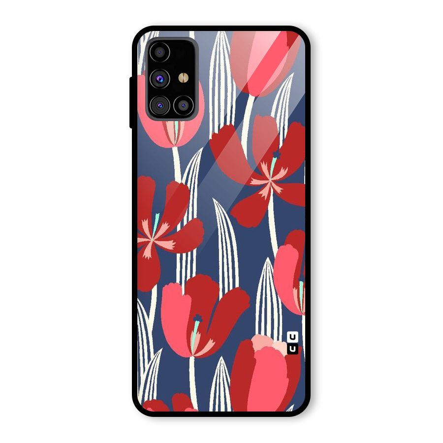 Artistic Tulips Glass Back Case for Galaxy M31s