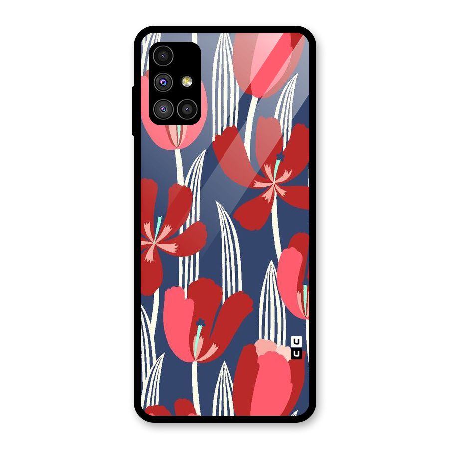 Artistic Tulips Glass Back Case for Galaxy M51