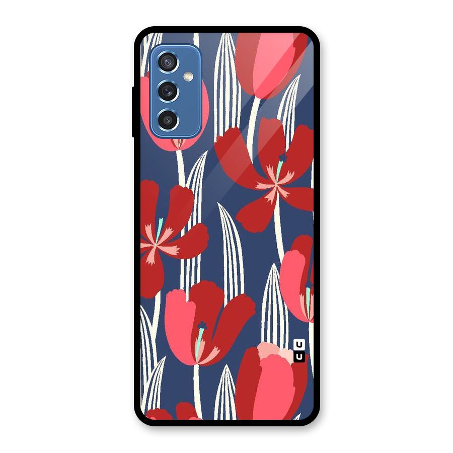 Artistic Tulips Glass Back Case for Galaxy M52 5G