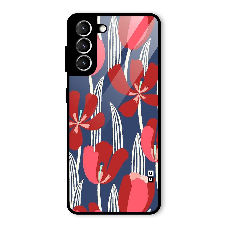 Artistic Tulips Glass Back Case for Galaxy S21 5G