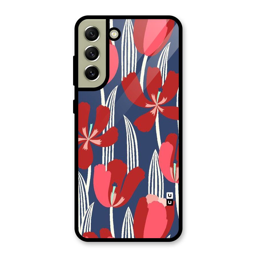 Artistic Tulips Glass Back Case for Galaxy S21 FE 5G