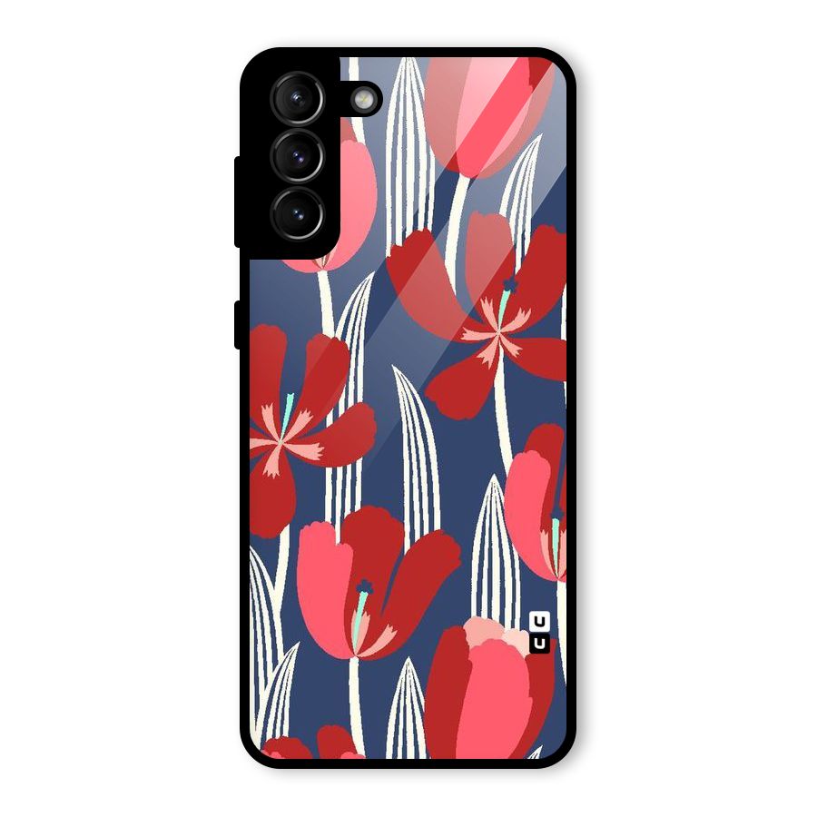 Artistic Tulips Glass Back Case for Galaxy S21 Plus