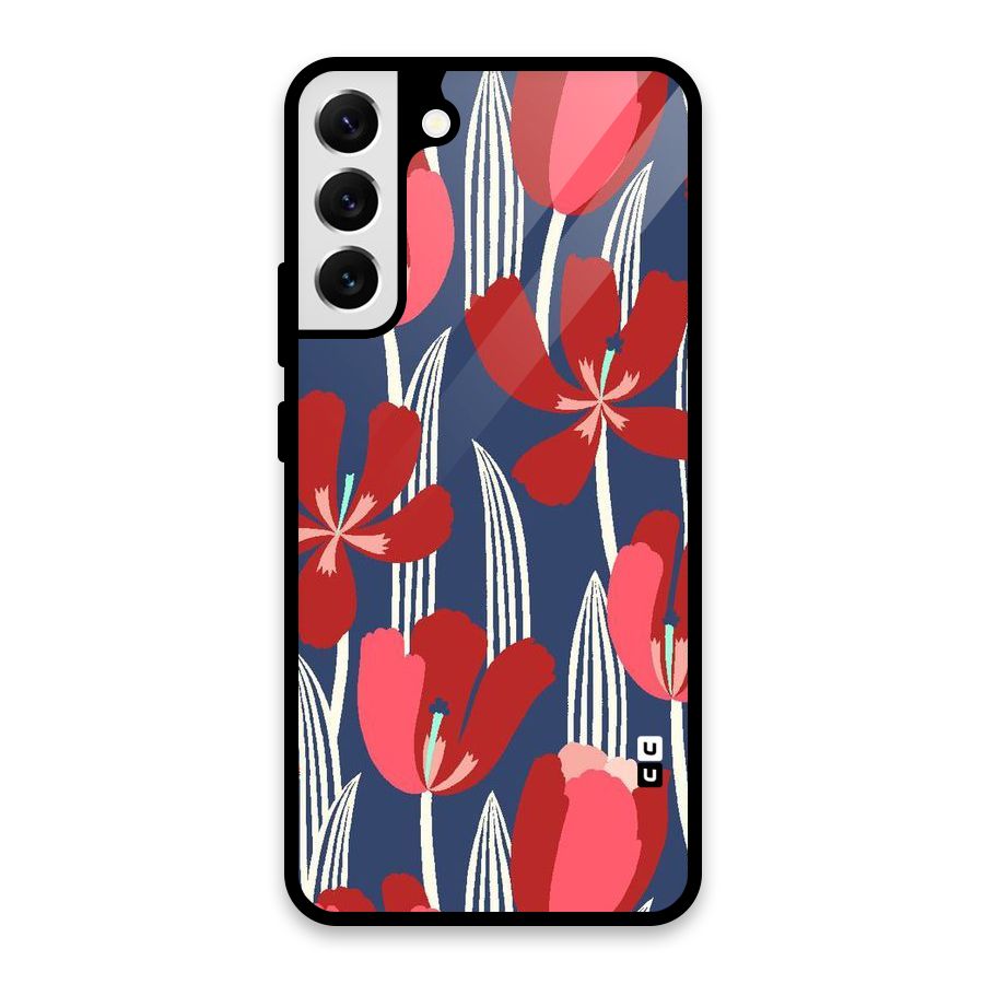 Artistic Tulips Glass Back Case for Galaxy S22 Plus 5G