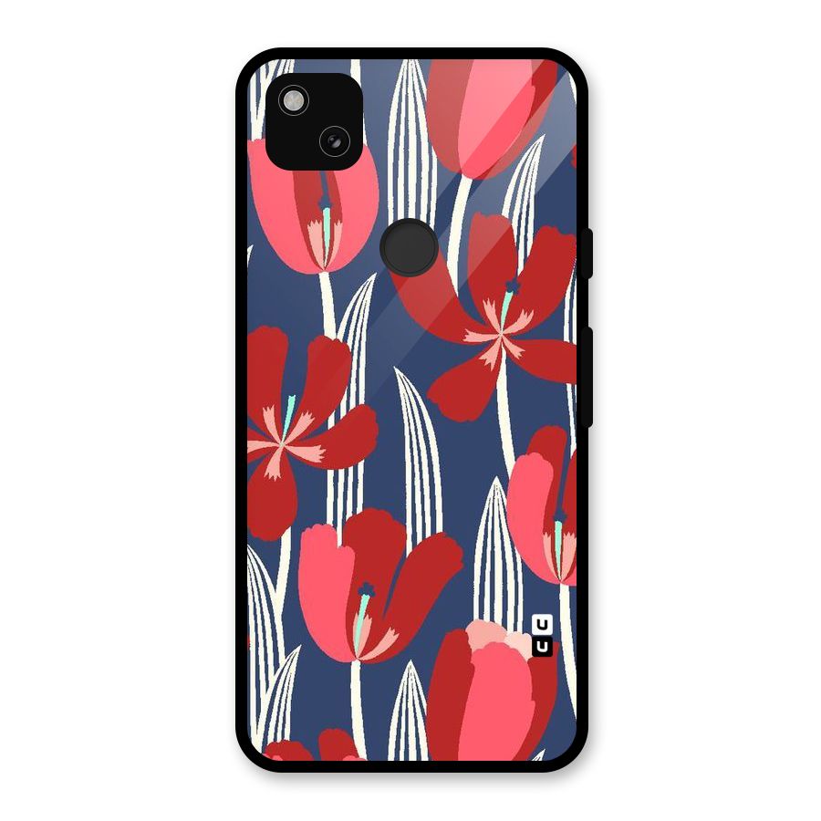 Artistic Tulips Glass Back Case for Google Pixel 4a