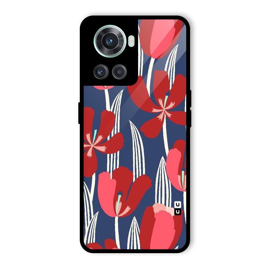 Artistic Tulips Glass Back Case for OnePlus 10R