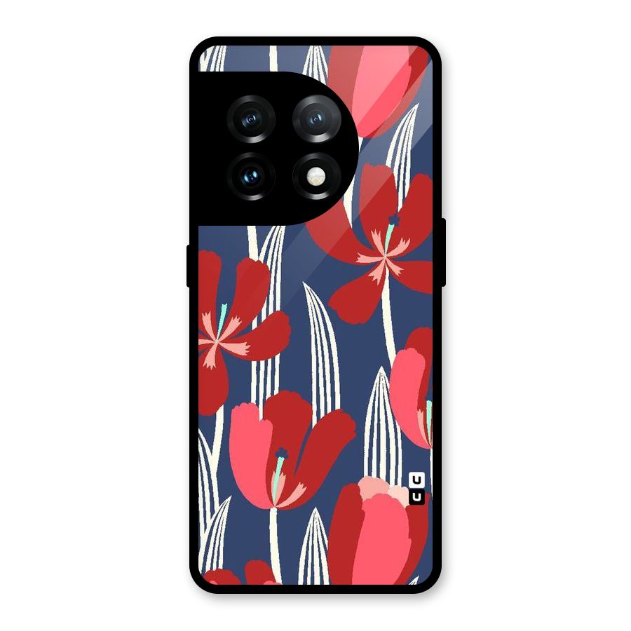 Artistic Tulips Glass Back Case for OnePlus 11
