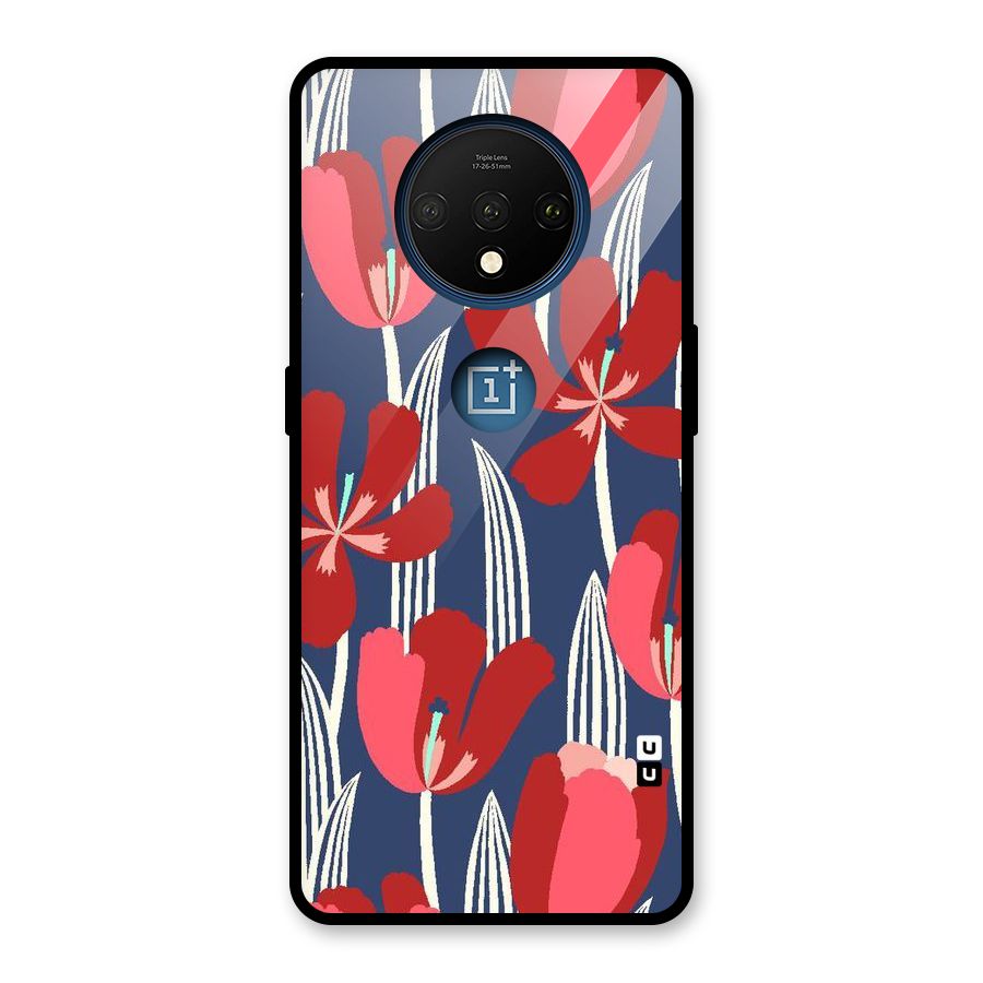 Artistic Tulips Glass Back Case for OnePlus 7T