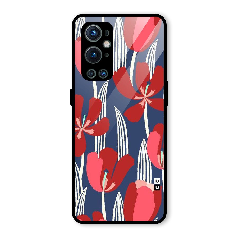 Artistic Tulips Glass Back Case for OnePlus 9 Pro