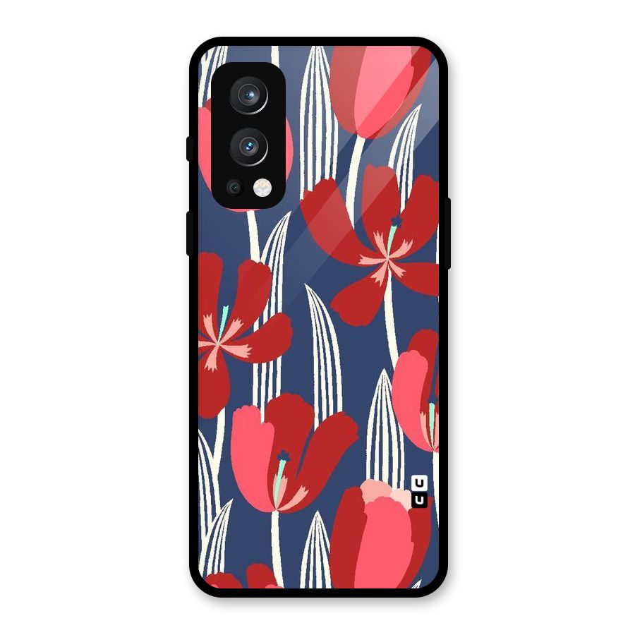 Artistic Tulips Glass Back Case for OnePlus Nord 2 5G
