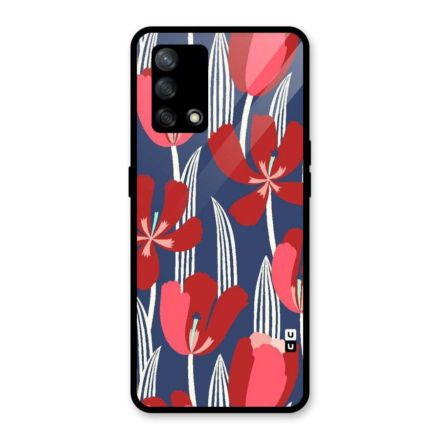 Artistic Tulips Glass Back Case for Oppo F19