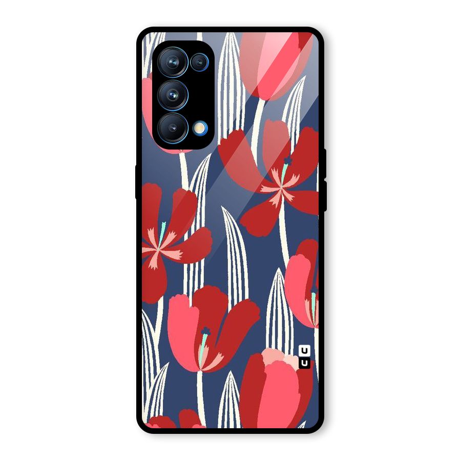 Artistic Tulips Glass Back Case for Oppo Reno5 Pro 5G