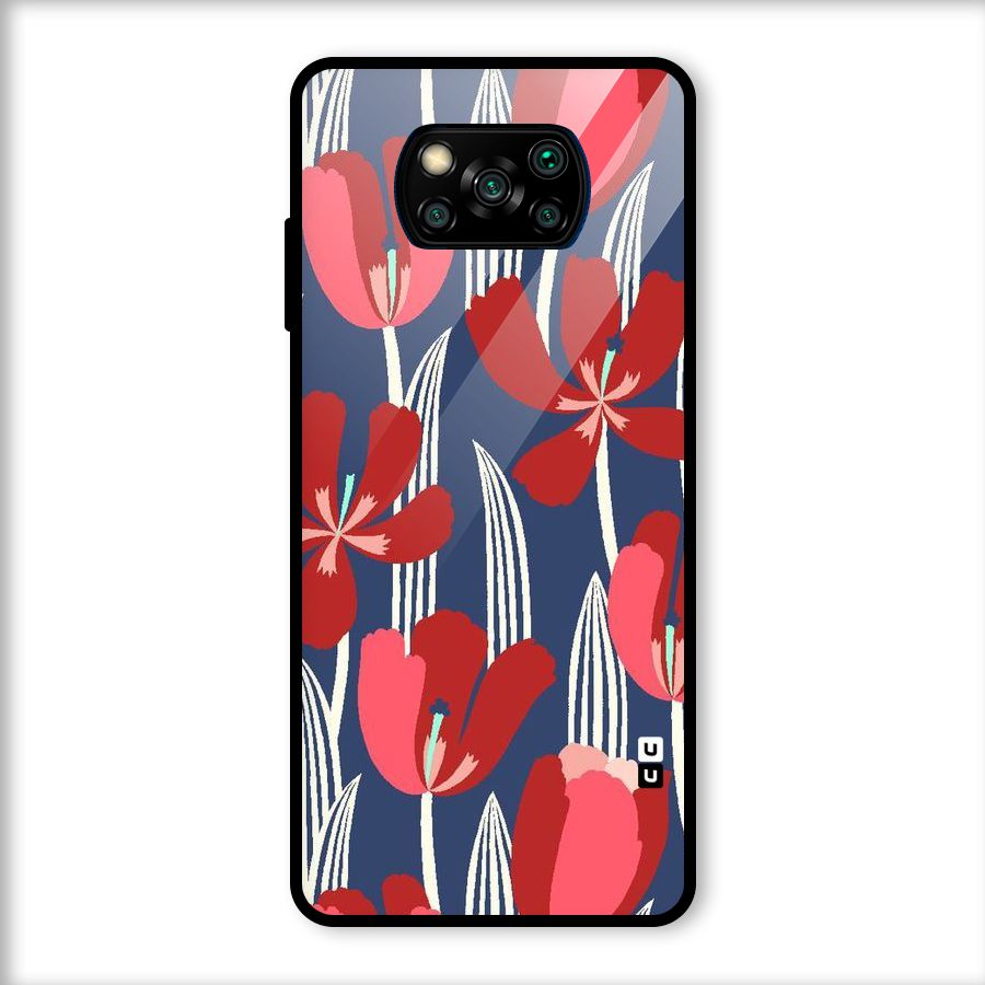 Artistic Tulips Glass Back Case for Poco X3