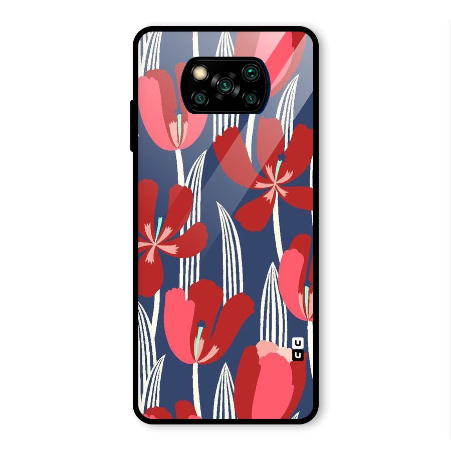 Artistic Tulips Glass Back Case for Poco X3 Pro